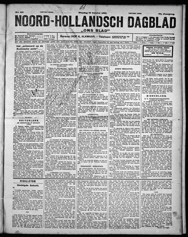 Noord-Hollandsch Dagblad : ons blad 1923-10-16