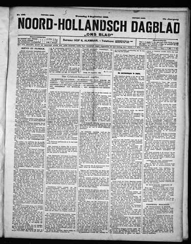 Noord-Hollandsch Dagblad : ons blad 1923-09-05