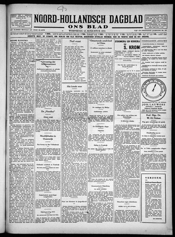 Noord-Hollandsch Dagblad : ons blad 1931-08-12