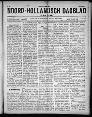 Noord-Hollandsch Dagblad : ons blad 1923-01-30