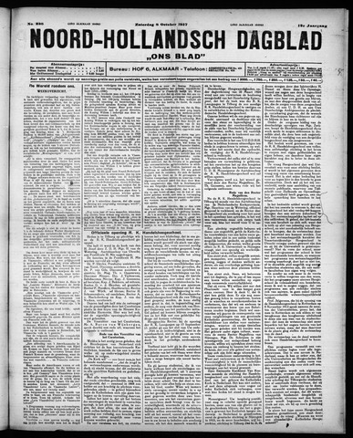 Noord-Hollandsch Dagblad : ons blad 1927-10-08