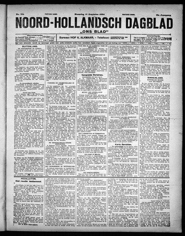 Noord-Hollandsch Dagblad : ons blad 1924-08-11