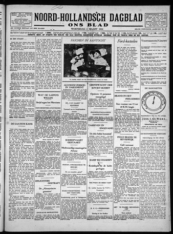 Noord-Hollandsch Dagblad : ons blad 1932-03-02