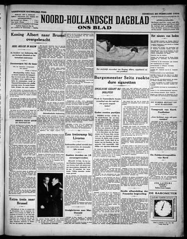 Noord-Hollandsch Dagblad : ons blad 1934-02-20