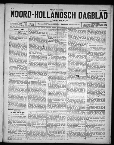 Noord-Hollandsch Dagblad : ons blad 1923-01-12
