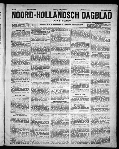 Noord-Hollandsch Dagblad : ons blad 1925-04-03