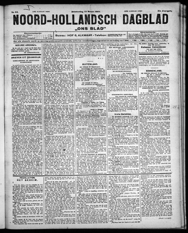 Noord-Hollandsch Dagblad : ons blad 1927-03-17