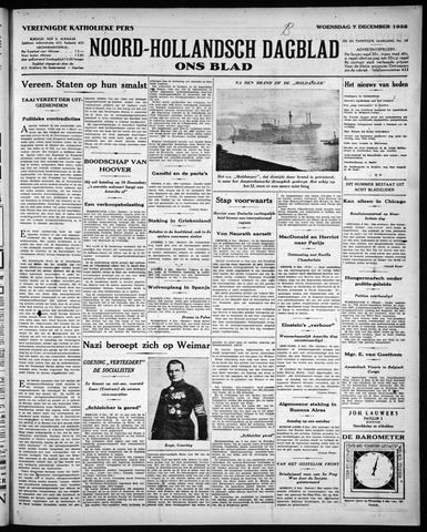 Noord-Hollandsch Dagblad : ons blad 1932-12-07