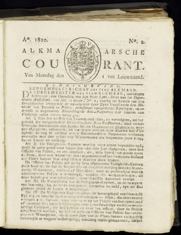 Alkmaarsche Courant 1810