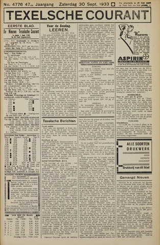 Texelsche Courant 1933-09-30