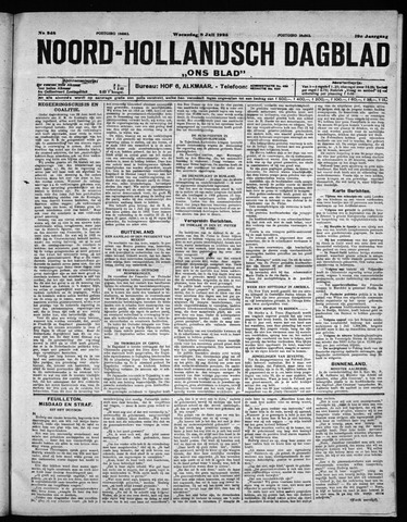 Noord-Hollandsch Dagblad : ons blad 1925-07-08