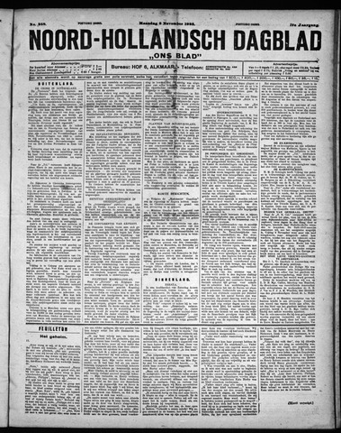 Noord-Hollandsch Dagblad : ons blad 1923-11-05
