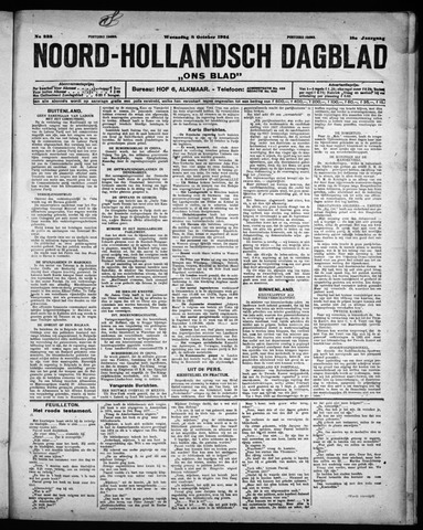 Noord-Hollandsch Dagblad : ons blad 1924-10-08