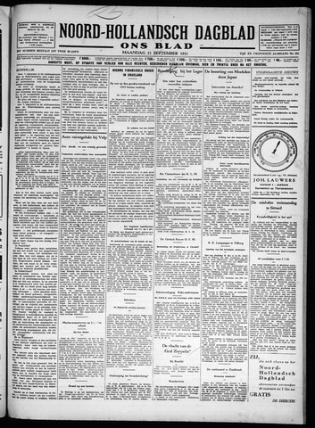 Noord-Hollandsch Dagblad : ons blad 1931-09-21