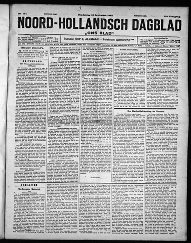 Noord-Hollandsch Dagblad : ons blad 1923-09-13