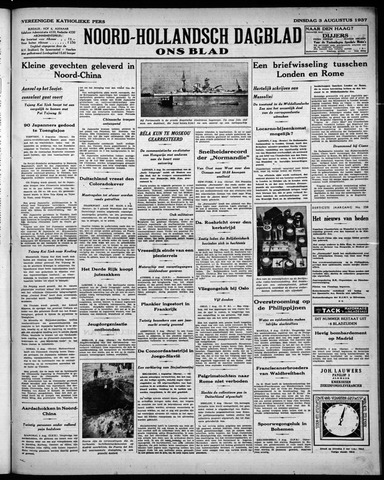 Noord-Hollandsch Dagblad : ons blad 1937-08-03