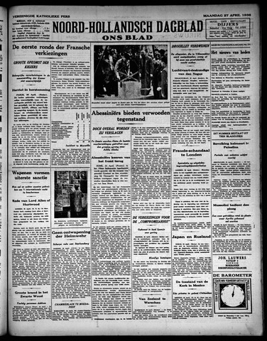 Noord-Hollandsch Dagblad : ons blad 1936-04-27