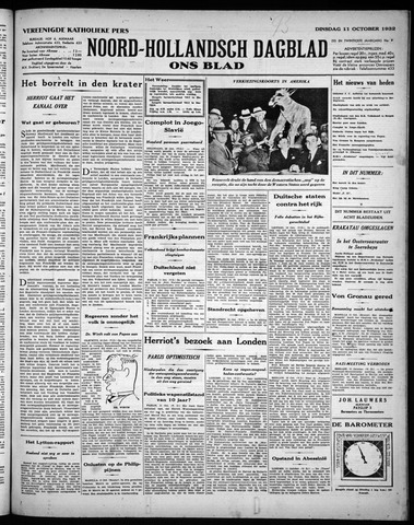 Noord-Hollandsch Dagblad : ons blad 1932-10-11