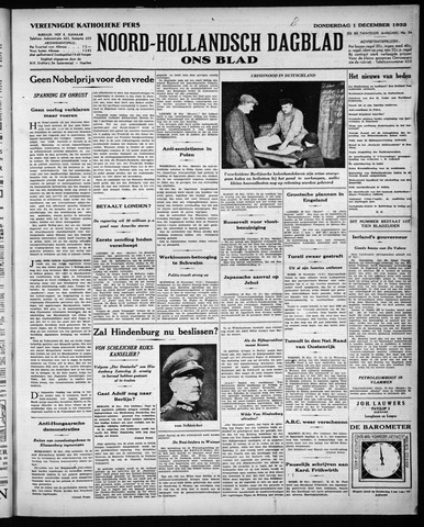 Noord-Hollandsch Dagblad : ons blad 1932-12-01