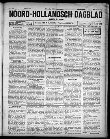Noord-Hollandsch Dagblad : ons blad 1924-11-17