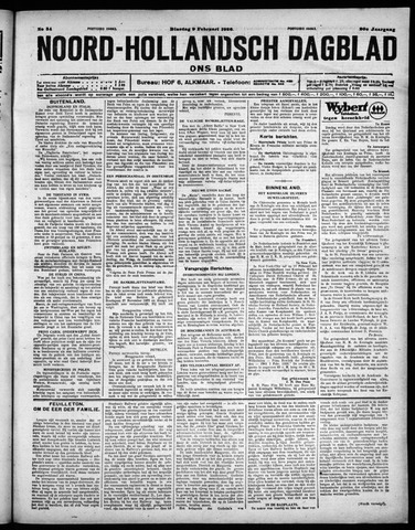 Noord-Hollandsch Dagblad : ons blad 1926-02-09