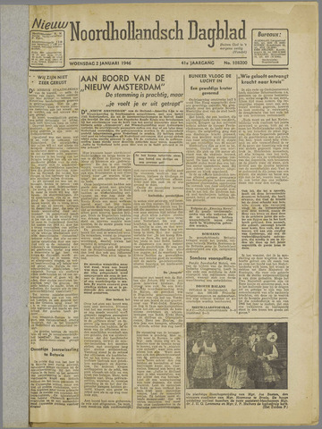 Nieuw Noordhollandsch Dagblad, editie Schagen 1946-01-02