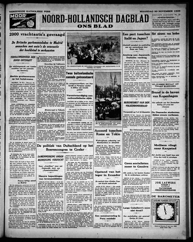 Noord-Hollandsch Dagblad : ons blad 1936-11-30