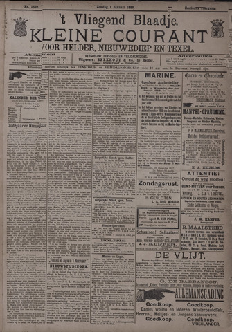 Vliegend blaadje : nieuws- en advertentiebode voor Den Helder 1888