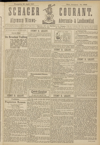 Schager Courant 1927-04-20