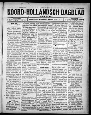 Noord-Hollandsch Dagblad : ons blad 1924-02-07