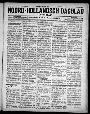 Noord-Hollandsch Dagblad : ons blad 1925-04-27