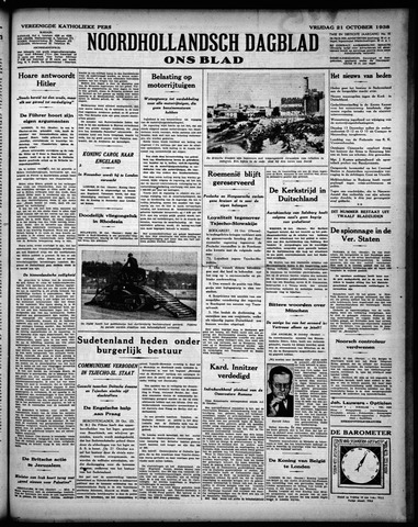 Noord-Hollandsch Dagblad : ons blad 1938-10-21