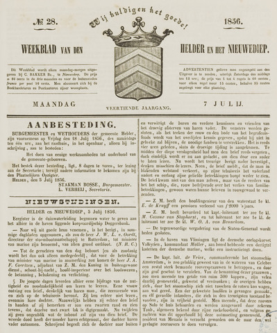 Weekblad van Den Helder en het Nieuwediep 1856-07-07