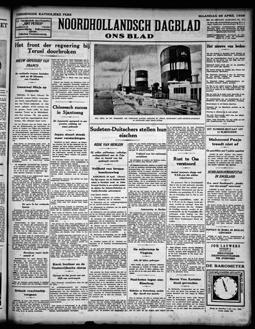 Noord-Hollandsch Dagblad : ons blad 1938-04-25