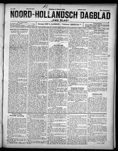 Noord-Hollandsch Dagblad : ons blad 1924-03-11