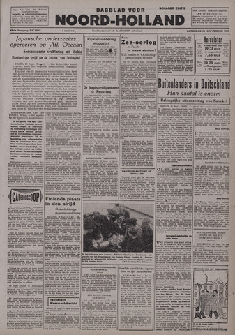 Dagblad Noord-Holland, Schager editie 1942-09-26