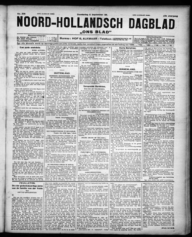 Noord-Hollandsch Dagblad : ons blad 1928-09-06