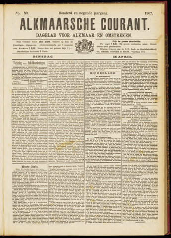 Alkmaarsche Courant 1907-04-16