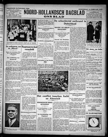 Noord-Hollandsch Dagblad : ons blad 1935-02-14