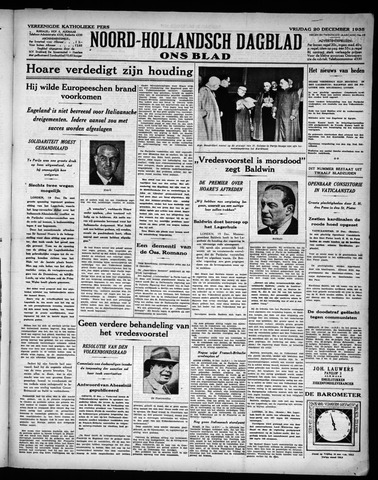 Noord-Hollandsch Dagblad : ons blad 1935-12-20