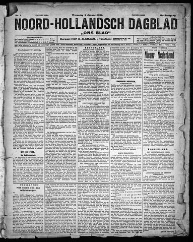 Noord-Hollandsch Dagblad : ons blad 1924
