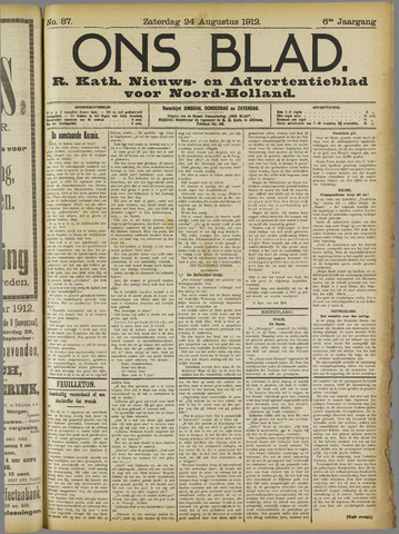 Ons Blad : katholiek nieuwsblad voor N-H 1912-08-24