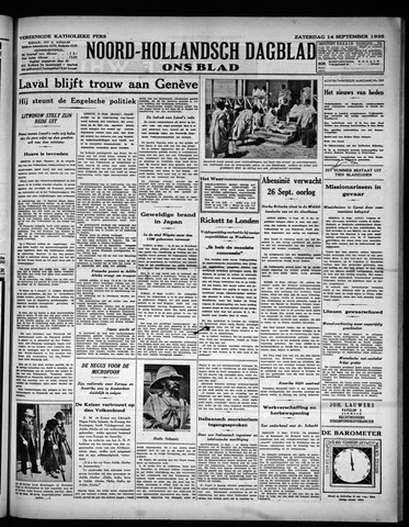 Noord-Hollandsch Dagblad : ons blad 1935-09-14