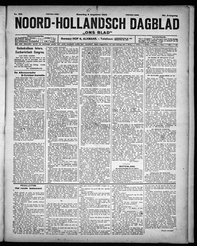 Noord-Hollandsch Dagblad : ons blad 1924-08-09