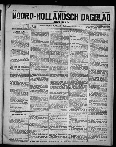 Noord-Hollandsch Dagblad : ons blad 1923-01-19