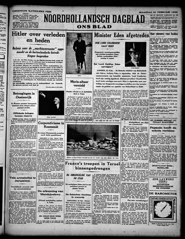 Noord-Hollandsch Dagblad : ons blad 1938-02-21