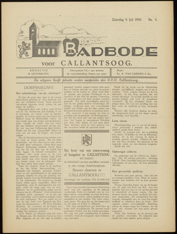 Badbode voor Callantsoog 1950-07-08