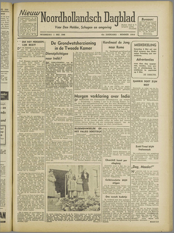 Nieuw Noordhollandsch Dagblad, editie Schagen 1946-05-01