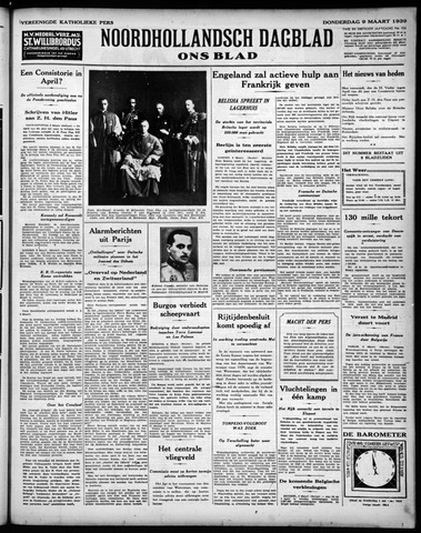 Noord-Hollandsch Dagblad : ons blad 1939-03-09