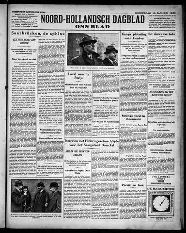 Noord-Hollandsch Dagblad : ons blad 1935-01-10
